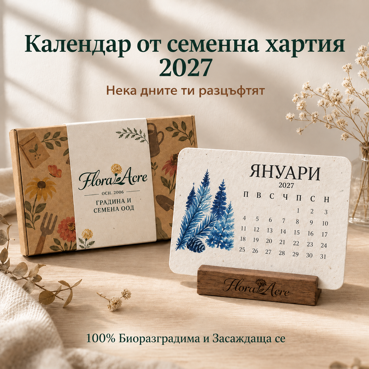 🌱 Календар със семена за засаждане за 2027 г. 🍇 – Година, изпълнена с красота; нов живот във всяка страница! 🌸🎁