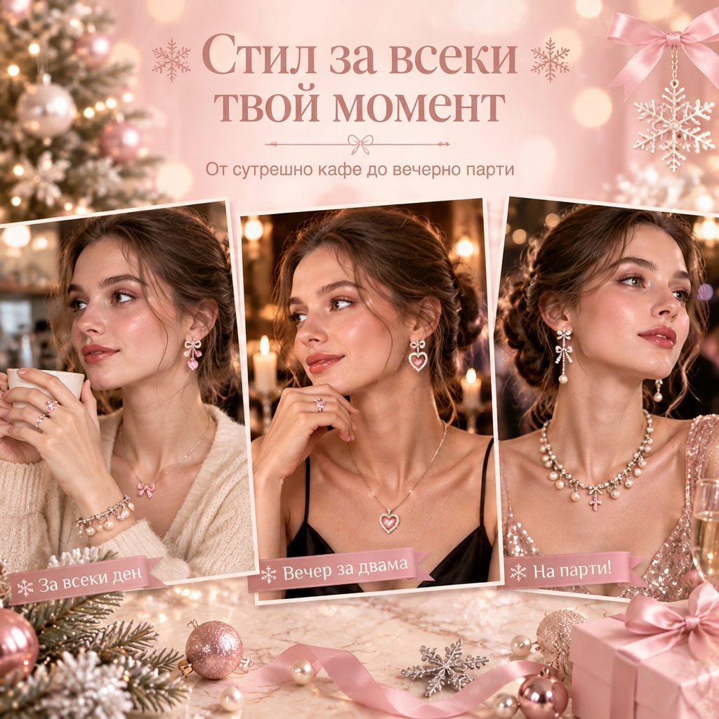 🎄 Коледен адвент календар с бижута за жени (2026 г.)🍈 – 24 дни с изненадващи висулки, гривна и колие ✨