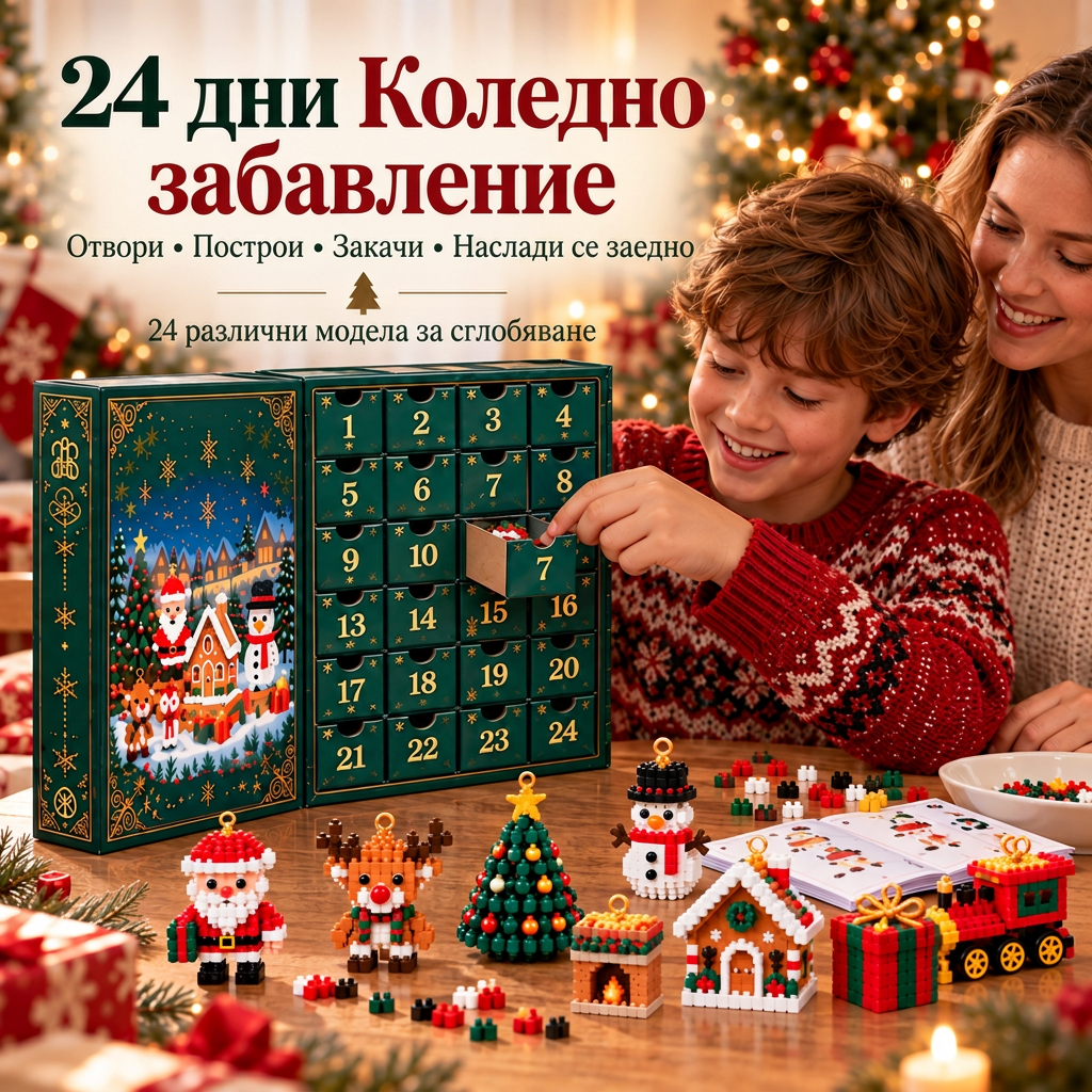🎅🔥 Последен ден за офертата на половин цена! 🍇 Календар-блокче за обратно броене до Коледа, подходящ за цялото семейство 🎄 Идеален за украса на коледната елха.
