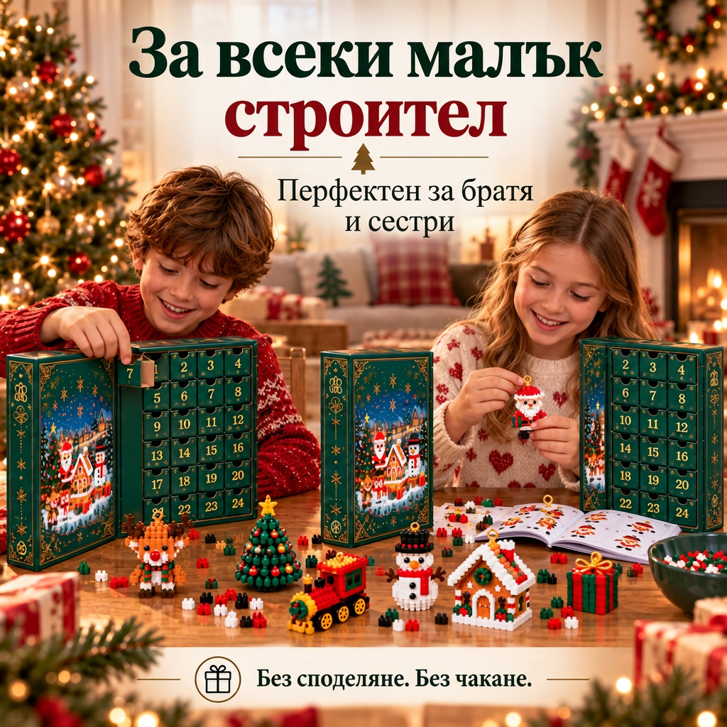 🎅🔥 Последен ден за офертата на половин цена! 🍉 Календар-блокче за обратно броене до Коледа, подходящ за цялото семейство 🎄 Идеален за украса на коледната елха.