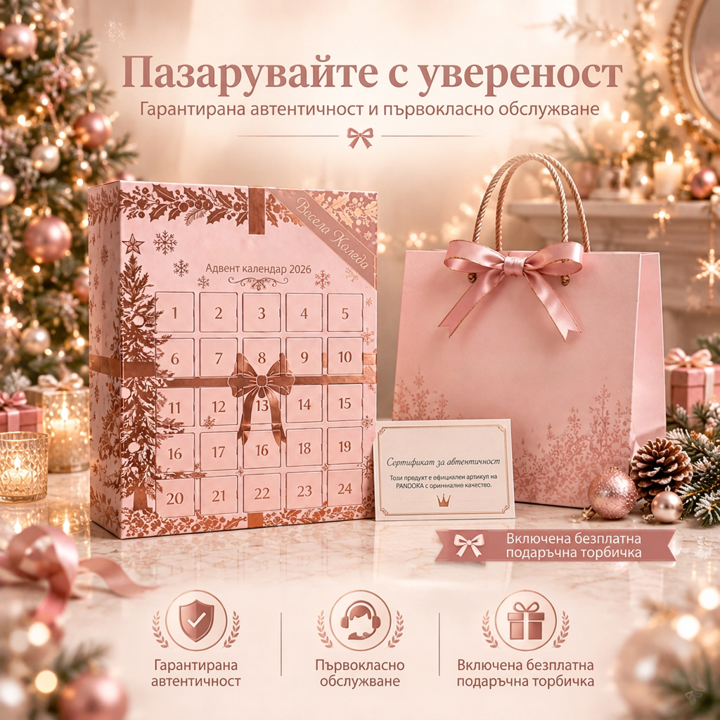 🎄 Коледен адвент календар с бижута за жени (2026 г.)🍈 – 24 дни с изненадващи висулки, гривна и колие ✨