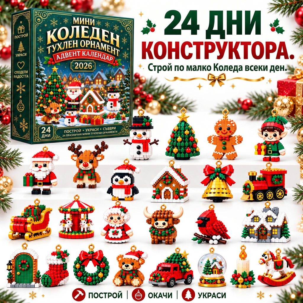🎅🔥 Последен ден за офертата на половин цена! 🍈 Календар-блокче за обратно броене до Коледа, подходящ за цялото семейство 🎄 Идеален за украса на коледната елха.